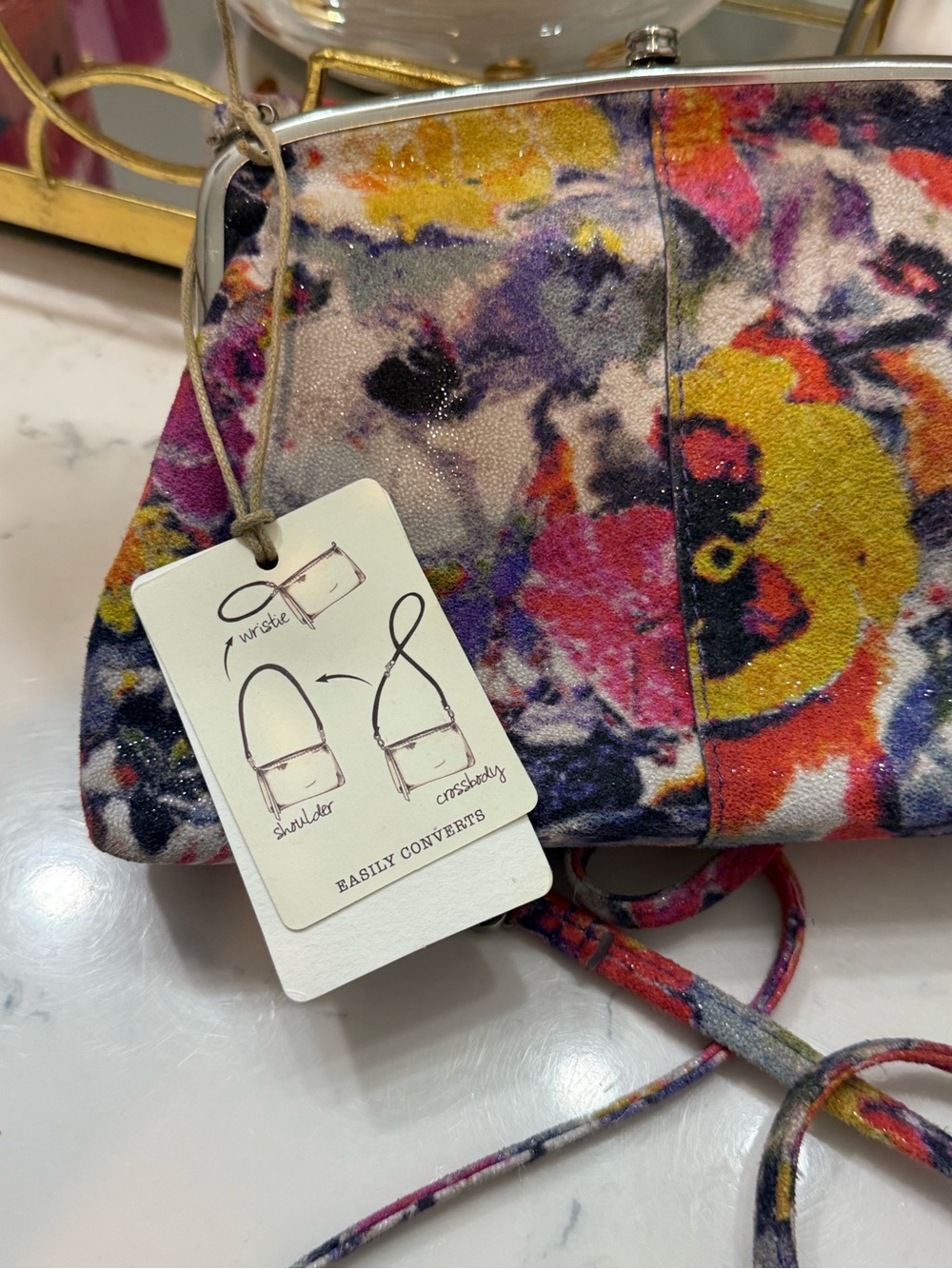 HOBO NWT Multicolor Floral leather purse - Picture 9 of 11
